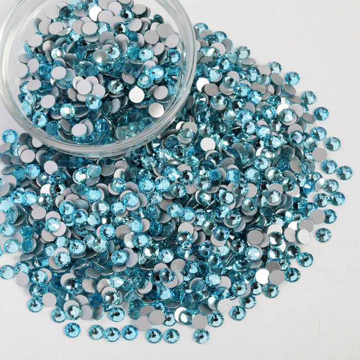 Beadsland Flatback Rhinestones Bulk, Rhinestones for Nails Crafts Clothes DIY Decoration, Aquamarine