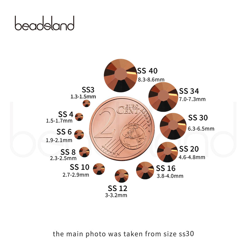 Beadsland Flat Back Crystal Rhinestones Round Gems For Nail Art And Craft Glue Fix- Rose Gold