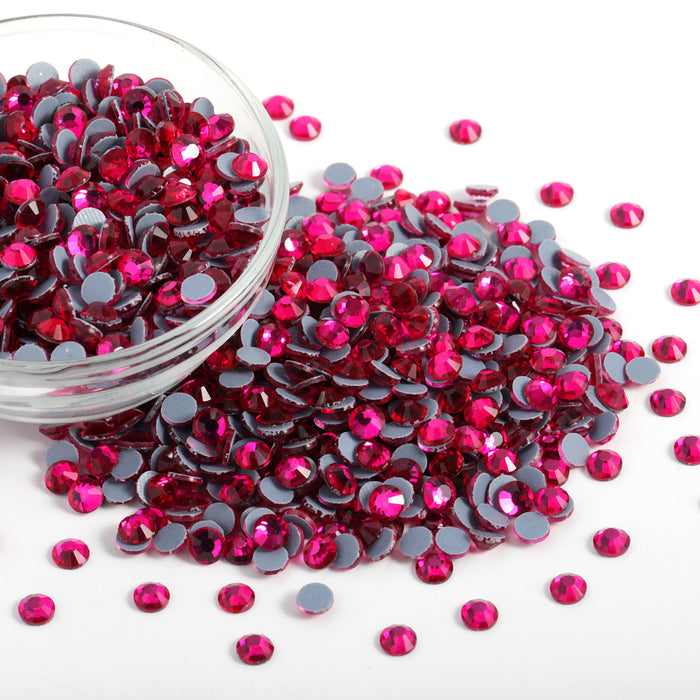 Hotfix Rhinestones Bulk for Crafts Clothes,Hotfix Crystals DIY Decoration, SS6-SS30 - Hot Pink