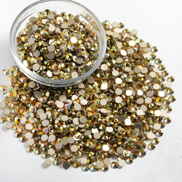 Beadsland Flatback Rhinestones Bulk, Rhinestones for Nails Crafts Clothes DIY Decoration,Metal Sunlight