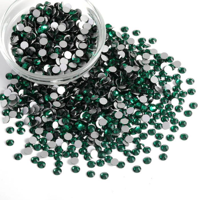 Beadsland Flatback Rhinestones Bulk, Rhinestones for Nails Crafts Clothes DIY Decoration, SS6-SS30-Emerald