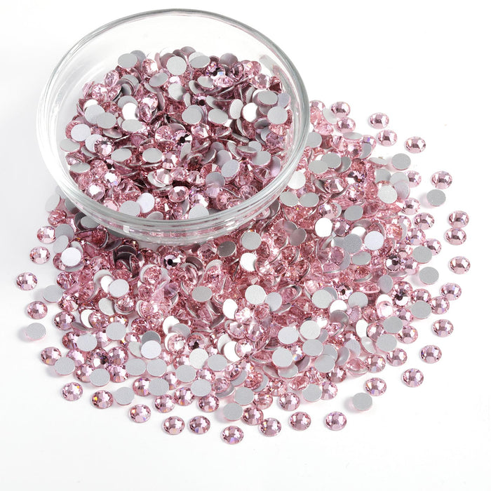 Beadsland Flatback Rhinestones Bulk, Rhinestones for Nails Crafts Clothes DIY Decoration,Light Pink