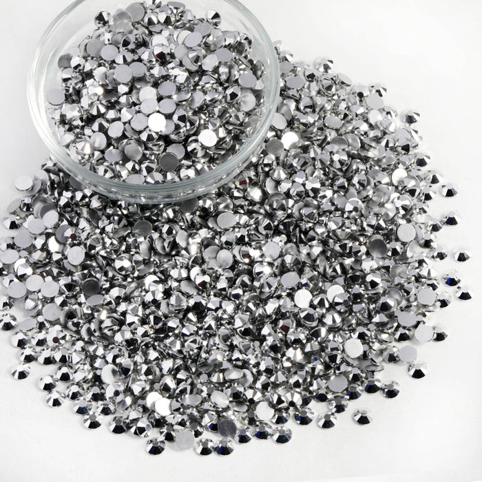 Beadsland Flatback Rhinestones Bulk, Rhinestones for Nails Crafts Clothes DIY Decoration, Silver Hematite