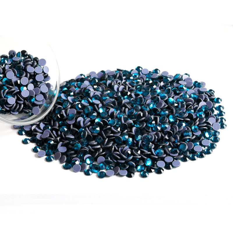 Hotfix Rhinestones Bulk for Crafts Clothes,Hotfix Crystals DIY Decoration, SS6-SS30 - Indicolite