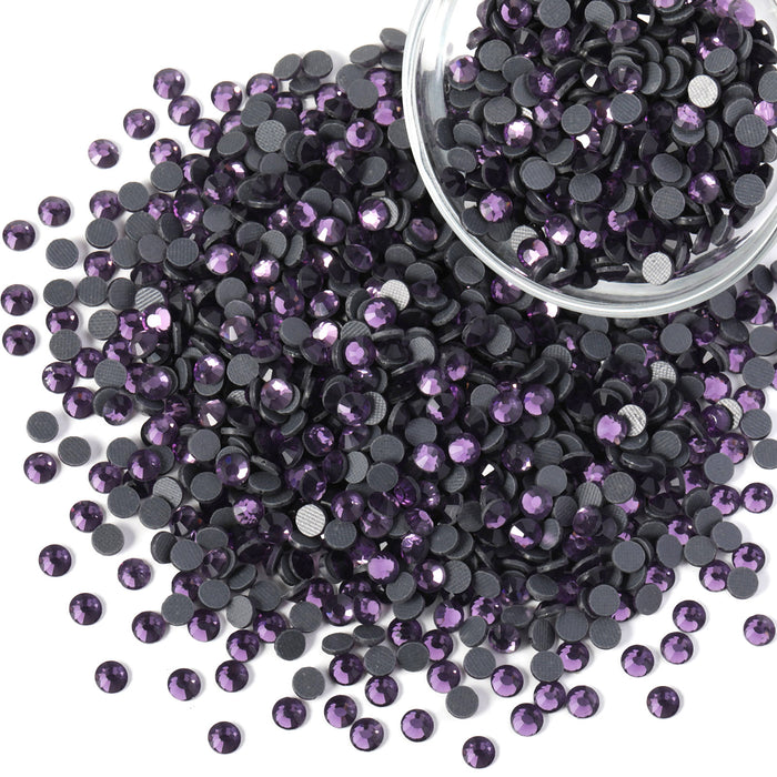 Hotfix Rhinestones Bulk for Crafts Clothes,Hotfix Crystals DIY Decoration, SS6-SS30 - Violet