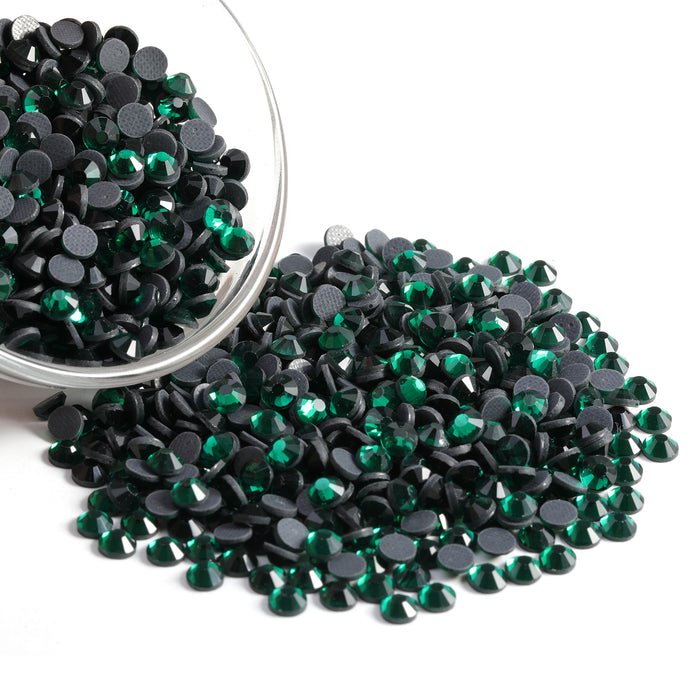 Diamantes de imitación Hotfix a granel para manualidades, decoración de bricolaje con cristales Hotfix, SS6-SS30 - Esmeralda