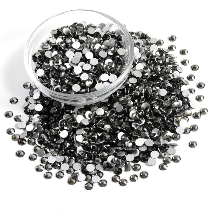 Beadsland Flatback Rhinestones Bulk, Rhinestones for Nails Crafts Clothes DIY Decoration, Black Diamond