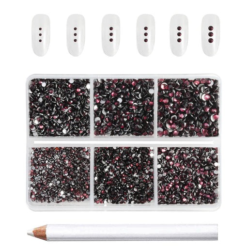 TSV 3000Pcs Nail Rhinestones, Crystal Nail Art Gems, Flatback