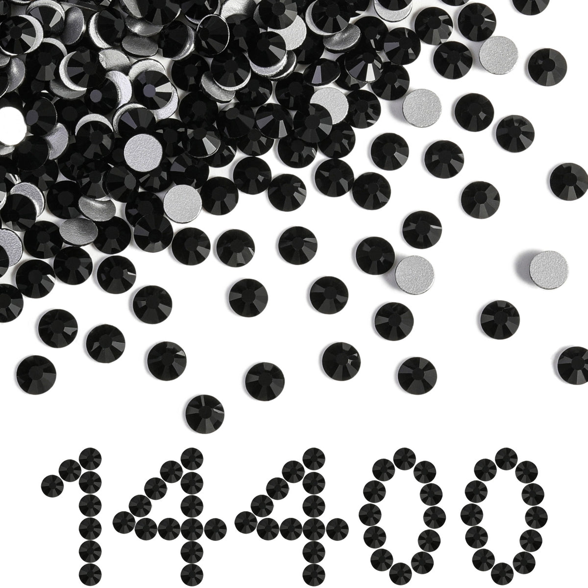 Beadsland Hotfix Rhinestones Bulk, 14400PCS Crystal Hot Fix Rhinestones for  Crafts Clothes DIY Decoration, Black, SS20, 4.6-4.8mm