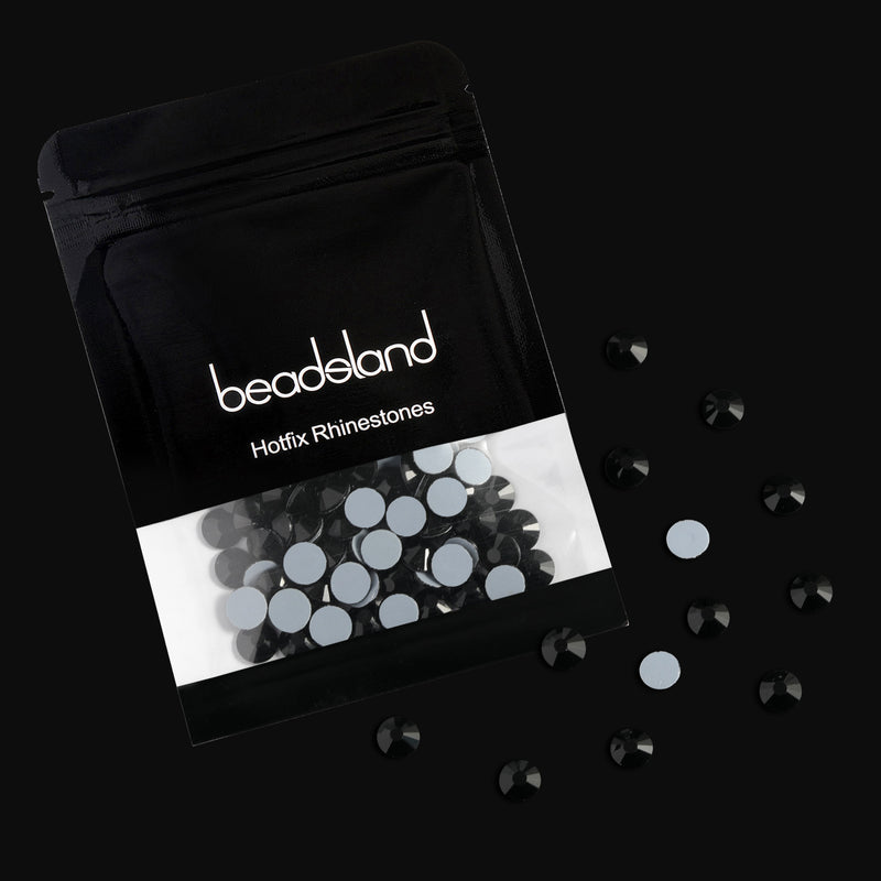 Beadsland Hotfix Rhinestones, Crystal Rhinestones for Crafts Clothes DIY Decoration-Black