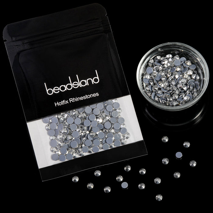 Beadsland Hotfix Rhinestones, Crystal Rhinestones for Crafts Clothes DIY Decoration- Silver Hematite