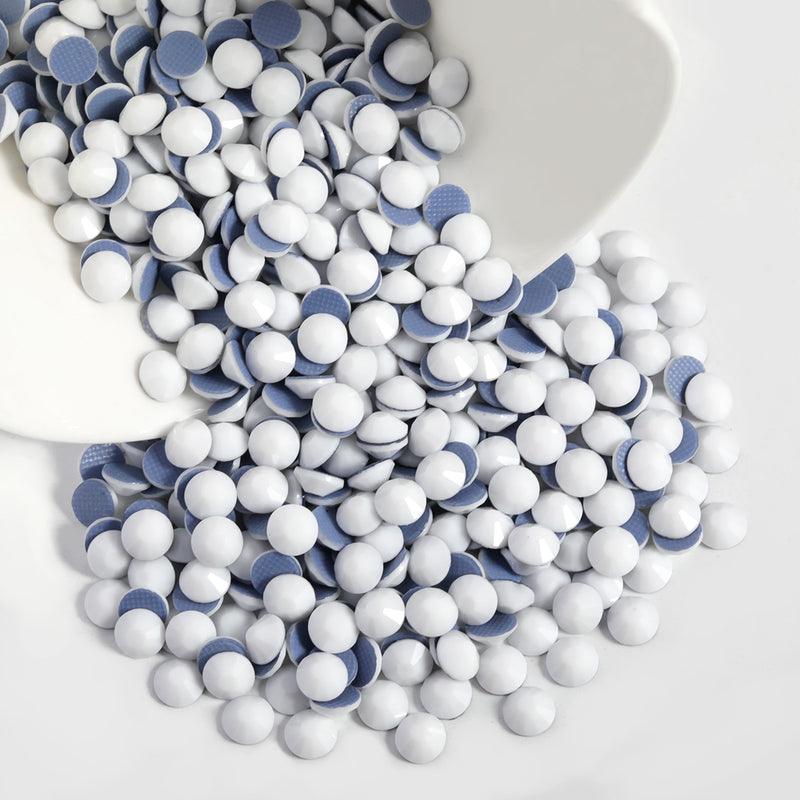 Beadsland Hotfix Rhinestones, Crystal Rhinestones for Crafts Clothes DIY Decoration - Chalk White