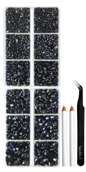 6736pcs Hotfix Rhinestones for Crafts Clothes Mixed 5 Sizes, Hotfix Crystals with Tweezers and Wax Pencil Kit, SS6-SS30-Montana