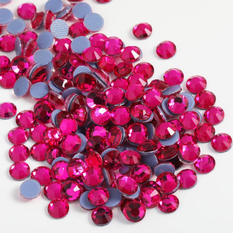 Beadsland Hotfix Rhinestones, Crystal Rhinestones for Crafts Clothes DIY Decoration- Hot Pink