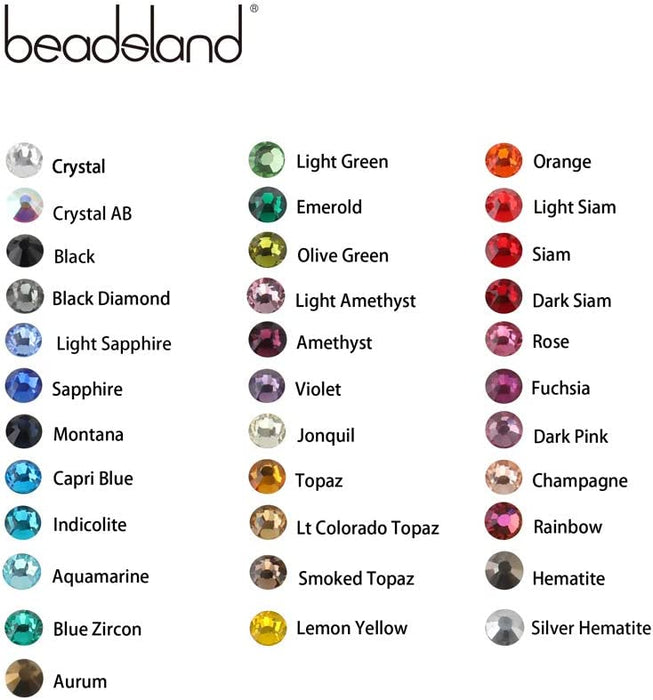 Beadsland Kristall-Hotfix-Strassstein, maschinengeschliffener Stein – Rose