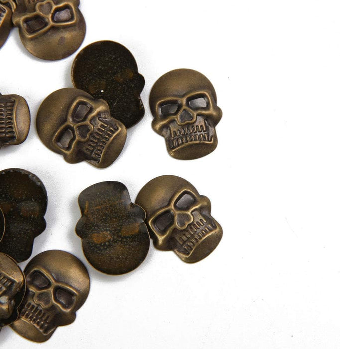 BEADSLAND Hotfix Skull Studs,12mmx16mm Flat Back Iron On Skull