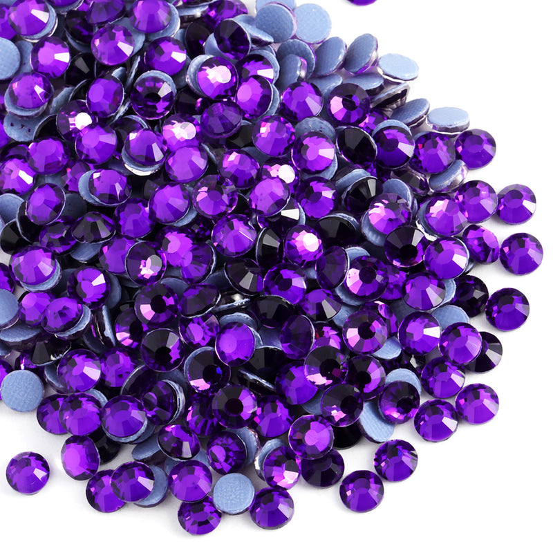 Beadsland Hotfix Rhinestones, Crystal Rhinestones for Crafts Clothes DIY Decoration- Pure Purple