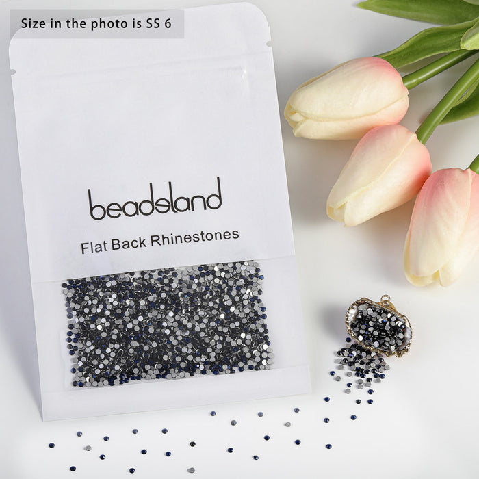 Beadsland Flat Back Crystal Rhinestones Round Gems For Nail Art And Craft Glue Fix - Montana