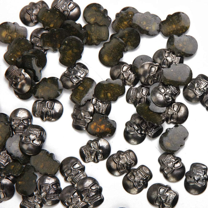 BEADSLAND Hotfix Skull Studs,12mmx16mm Flat Back Iron On Skull