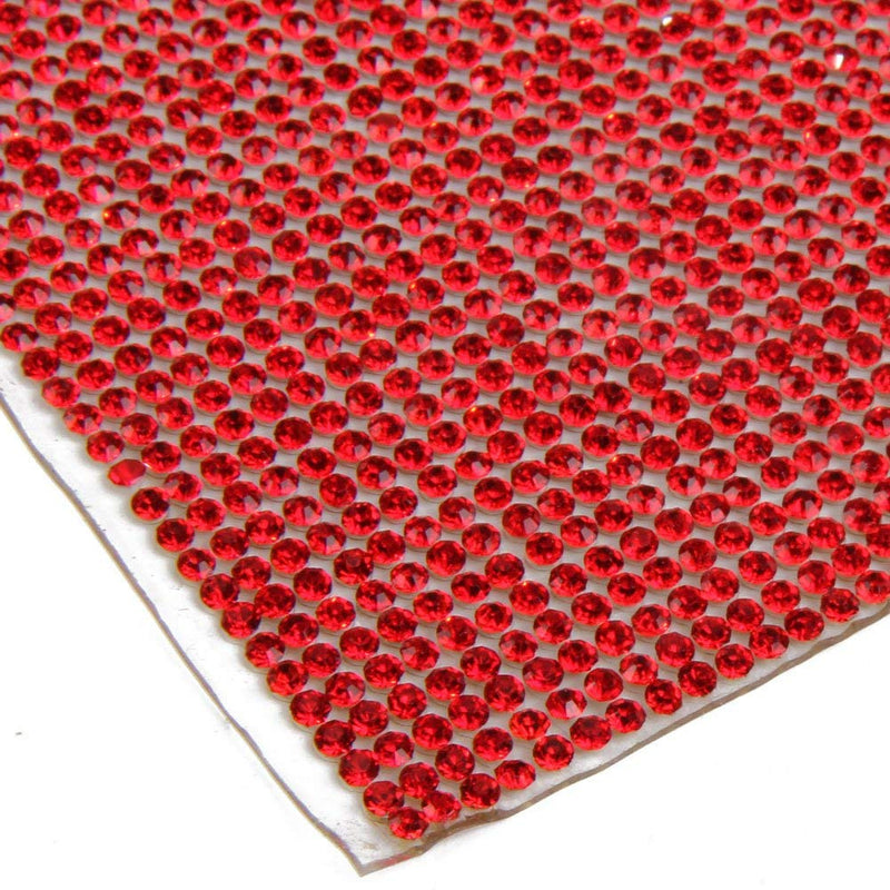 Beadsland 240X400mm Crystal Rhinestone Trim Hotfix Strass Crystal Mesh Banding Bridal Beaded Applique in Sheet for Dresses with 2mm Rhinestones (Siam)
