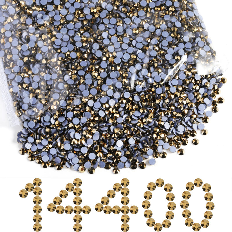 Beadsland Hotfix Rhinestones Bulk, Hot Fix Rhinestones for Crafts Clothes DIY Decoration, Aurum