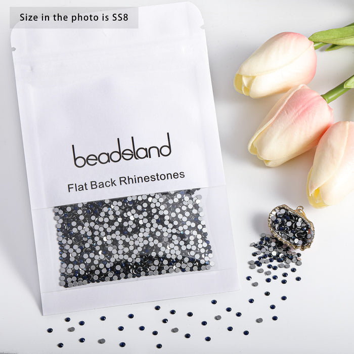 Beadsland Flat Back Crystal Rhinestones Round Gems For Nail Art And Craft Glue Fix - Montana