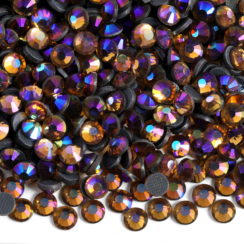 Hotfix Rhinestones Bulk for Crafts Clothes,Hotfix Crystals DIY Decoration, SS6-SS30 - Light Colorado Topaz AB