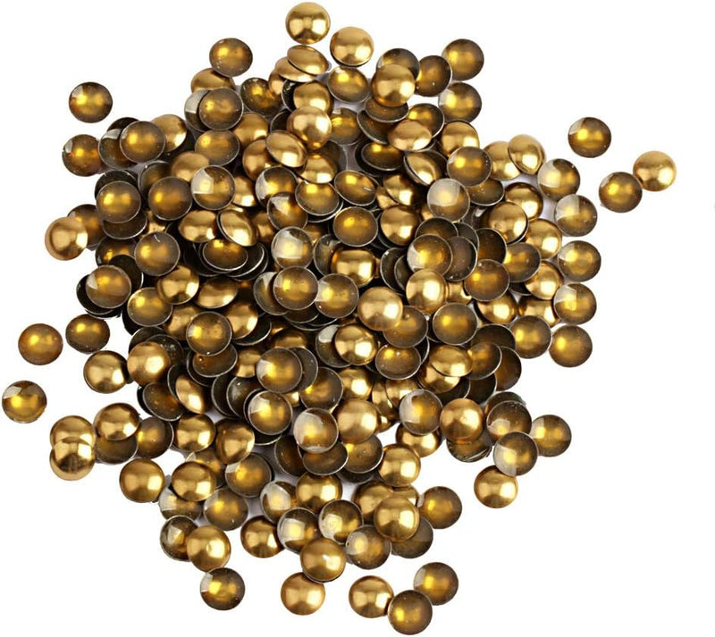 Beadsland Dome Studs Hotfix in Size 8mm,1/3 Round Flat Back Dome Studs with 100pcs (Bronze)