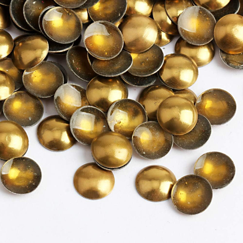 Beadsland Dome Studs Hotfix in Size 8mm,1/3 Round Flat Back Dome Studs with 100pcs (Bronze)