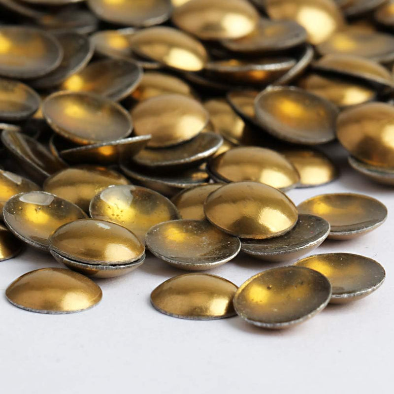 Beadsland Dome Studs Hotfix in Size 8mm,1/3 Round Flat Back Dome Studs with 100pcs (Bronze)