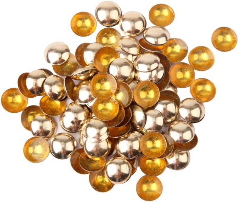 beadsland Dome Studs Hotfix in Size 5mm/100mm,1/3 Round Flat Back Dome Studs with 500pcs/100pcs(Gold)