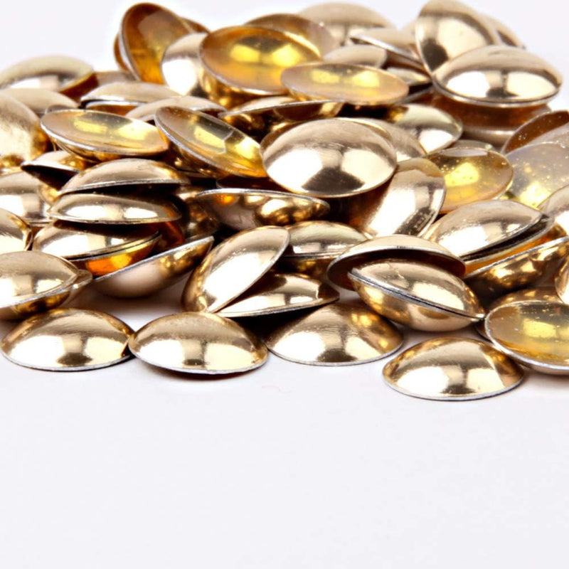 beadsland Dome Studs Hotfix in Size 5mm/100mm,1/3 Round Flat Back Dome Studs with 500pcs/100pcs(Gold)