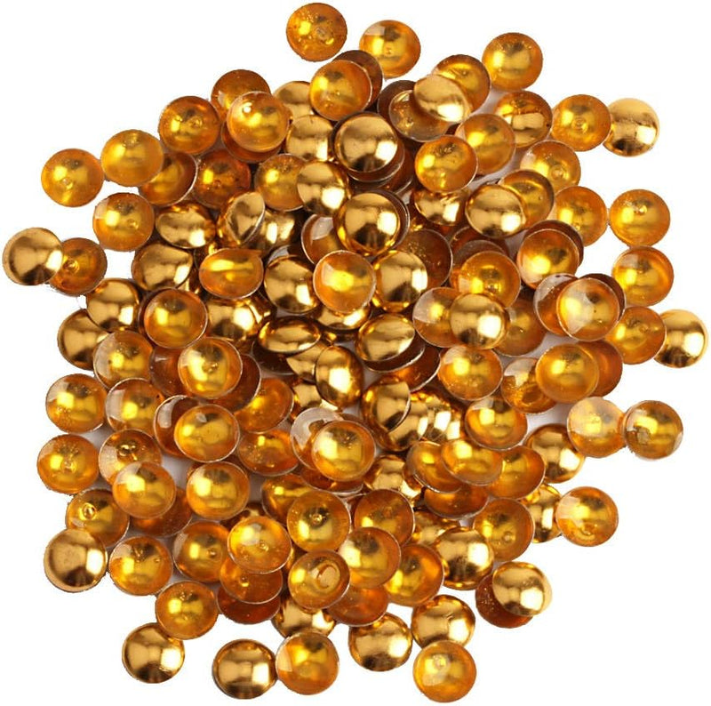 beadsland Dome Studs Hotfix in Size 5mm/100mm,1/3 Round Flat Back Dome Studs with 500pcs/100pcs(Gold)