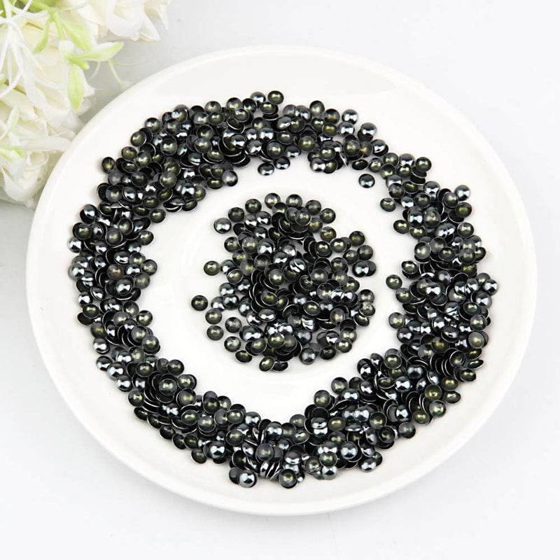 Beadsland Dome Studs Hotfix in Size 5mm/6mm,1/3 Round Flat Back Dome Studs with 500pcs/200pcs(Gun Grey)