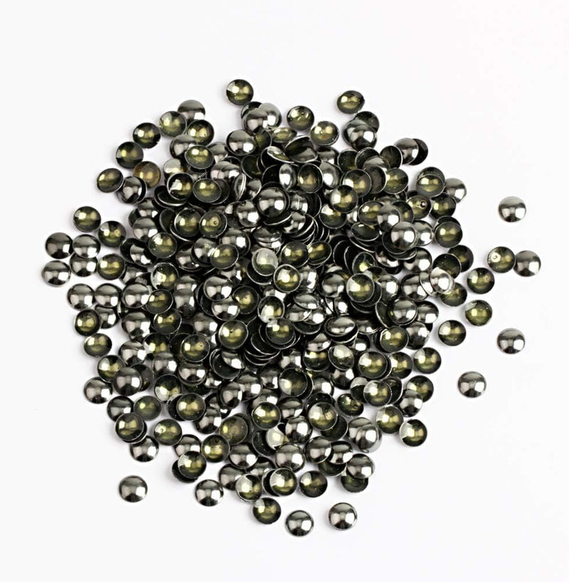 Beadsland Dome Studs Hotfix in Size 5mm/6mm,1/3 Round Flat Back Dome Studs with 500pcs/200pcs(Gun Grey)