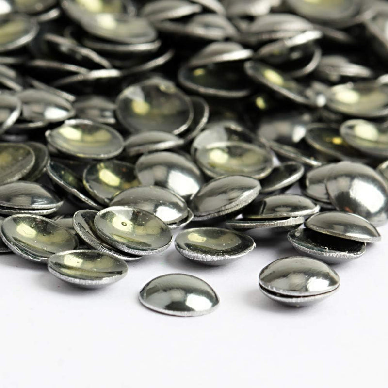 Beadsland Dome Studs Hotfix in Size 5mm/6mm,1/3 Round Flat Back Dome Studs with 500pcs/200pcs(Gun Grey)