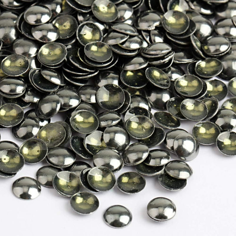 Beadsland Dome Studs Hotfix in Size 5mm/6mm,1/3 Round Flat Back Dome Studs with 500pcs/200pcs(Gun Grey)