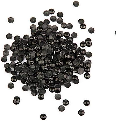 beadsland Dome Studs Hotfix in Size 5mm,1/3 Round Flat Back Dome Studs with 500pcs(Black)