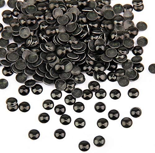 beadsland Dome Studs Hotfix in Size 5mm,1/3 Round Flat Back Dome Studs with 500pcs(Black)