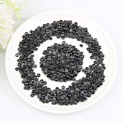 beadsland Dome Studs Hotfix in Size 5mm,1/3 Round Flat Back Dome Studs with 500pcs(Black)