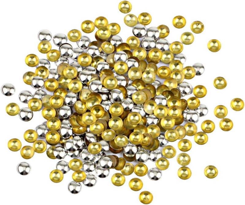 Beadsland Dome Studs Hotfix in Size 5mm/6mm,1/3 Round Flat Back Dome Studs with 500pcs/200pcs (Silver)