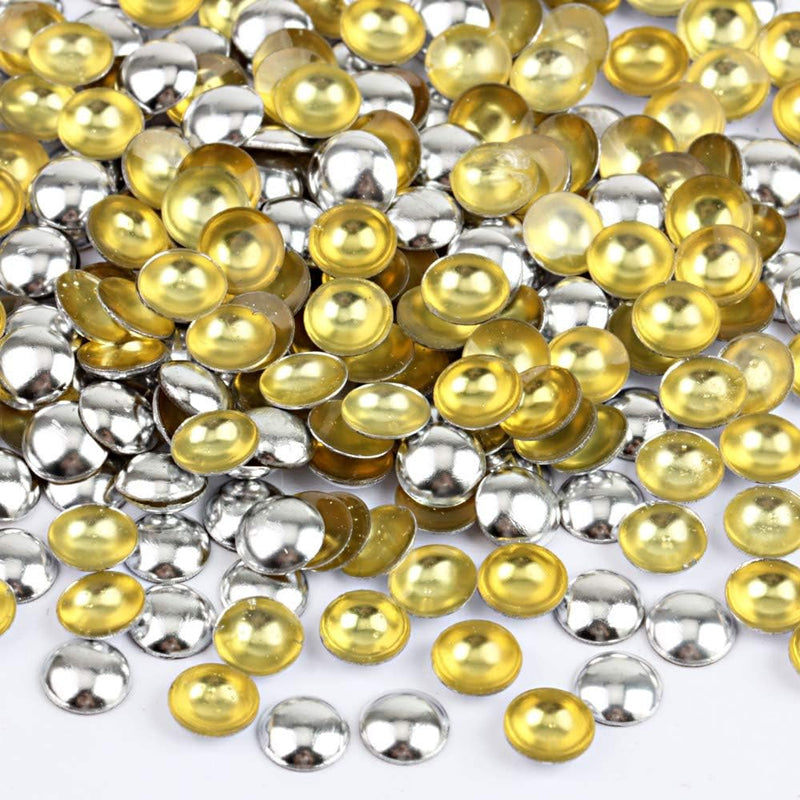 Beadsland Dome Studs Hotfix in Size 5mm/6mm,1/3 Round Flat Back Dome Studs with 500pcs/200pcs (Silver)