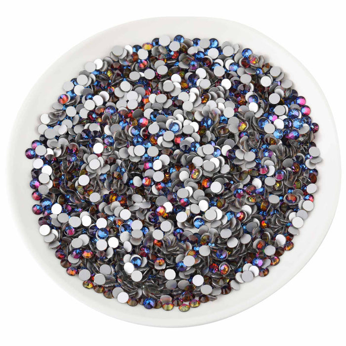 Beadsland Kristall-Strasssteine ​​mit flacher Rückseite, runde Edelsteine ​​für Nagelkunst und Kunsthandwerk, zum Kleben – Blauer Vulkan