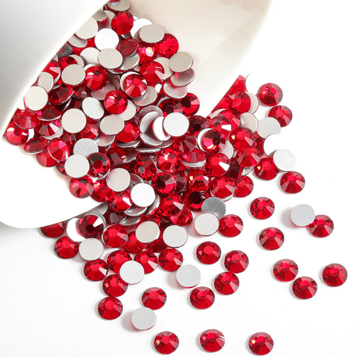 Gemas redondas de diamantes de imitación de cristal con reverso plano de Beadsland para decoración de uñas y pegamento para manualidades - Siam