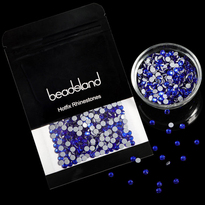Beadsland Hotfix-Strasssteine, Kristall-Strasssteine ​​zum Basteln von Kleidung, DIY-Dekoration, Saphir