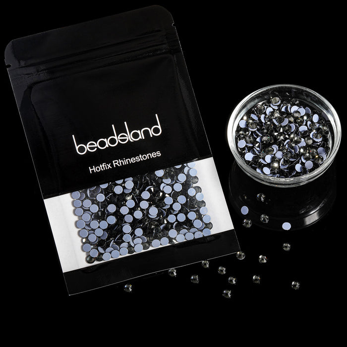Beadsland Hotfix-Strasssteine, Kristall-Strasssteine ​​zum Basteln von Kleidung, DIY-Dekoration – schwarzer Diamant