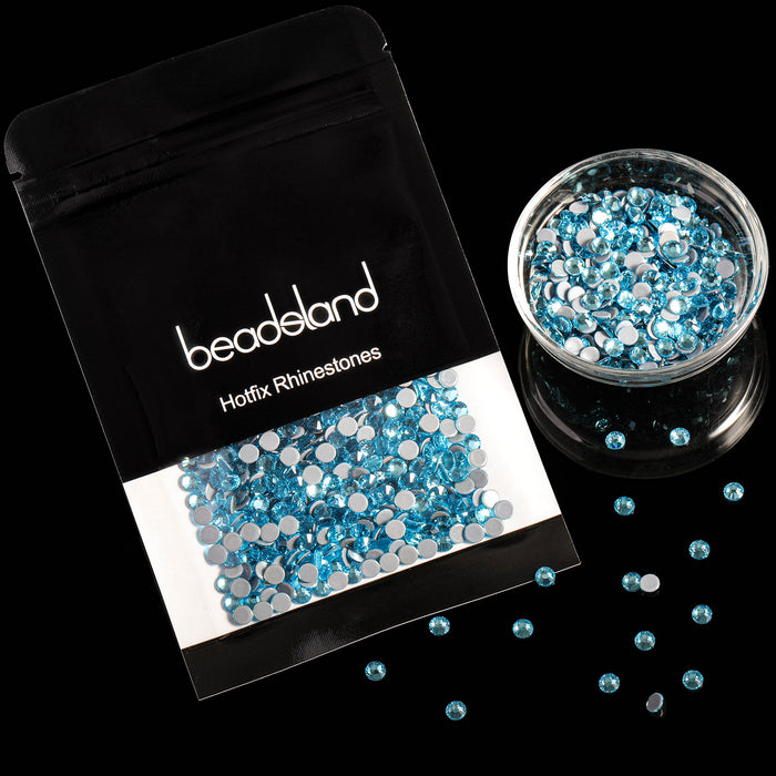 Beadsland Hotfix Rhinestones, Crystal Rhinestones for Crafts Clothes DIY Decoration-Aquamarine
