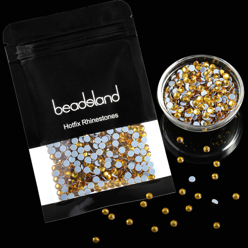 Beadsland Hotfix Rhinestones, Crystal Rhinestones for Crafts Clothes DIY Decoration-Topaz
