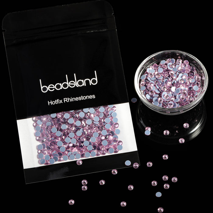 Beadsland Hotfix-Strasssteine, Kristall-Strasssteine ​​zum Basteln von Kleidung, DIY-Dekoration, Hellrosa