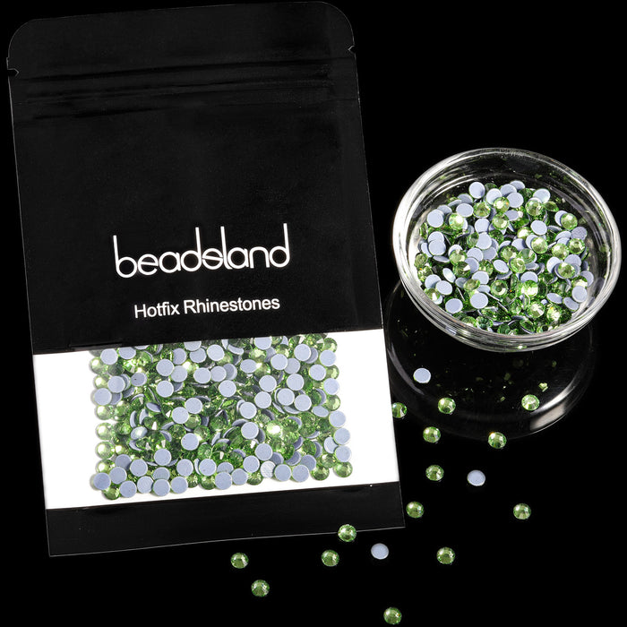 Beadsland Hotfix Rhinestones, Crystal Rhinestones for Crafts Clothes DIY Decoration- Light Green